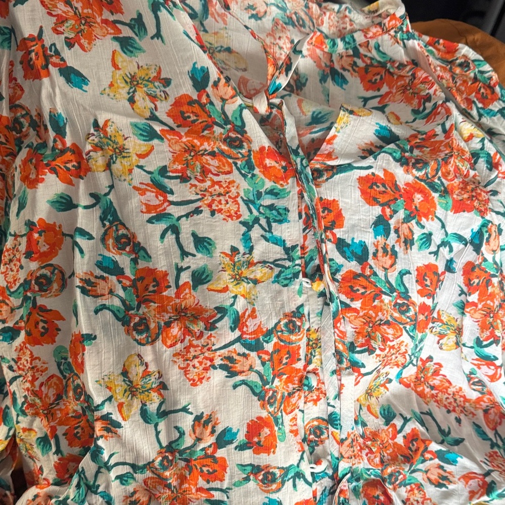 Floral Button-Up Blouse